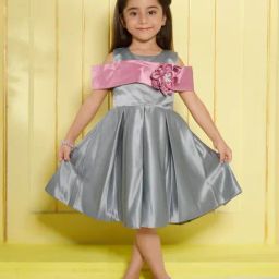 Ministitch Girls Green Applique Regular Fit Party Dress-picture-12
