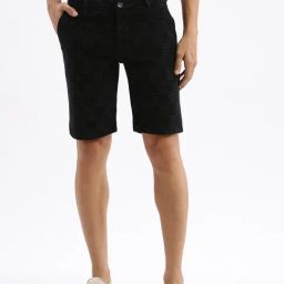 Showoff Black Slim Fit Printed Shorts-image-31