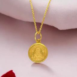 Sri Jagdamba Pearls 999 Silver Ganesha Round Chain Pendant in Gold Plating-image-99