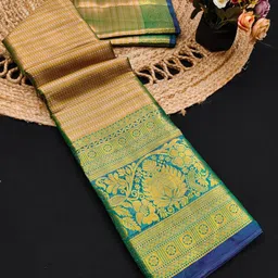 Mitera Woven Design Zari Pure Silk Kanjeevaram Saree-image-83