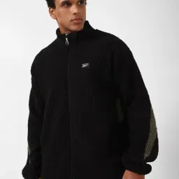 Reebok Black Regular Fit Colour Block Sports Jacket-image-24