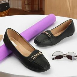 Elle Women's Black Flat Ballets-image-47