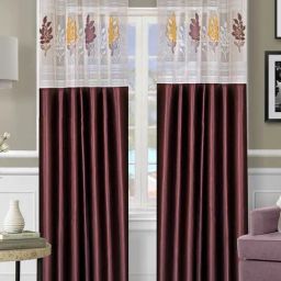 Romee Brown Polyester Floral Curtains and Sheers-image-22