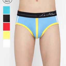 La Intimo Multicolored Comfort Fit Briefs - Pack Of 6-picture-4