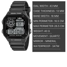 V2A Men Dial & Wrap Around Straps Digital Watch V2A-1299-Grey-0 image 4