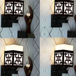Gojeeva Brown Wood Square Wall Lamps-image-96