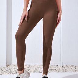 StyleCast Women Solid Ribbed Detailing Leggings-picture-53