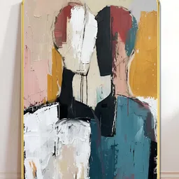 SAF White & Grey Abstract Couple Printed Wall Art-image-41