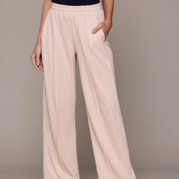 The Roadster Lifestyle Co. Women Comfort Parallel Trousers with Pin Tuck Detail-image-90