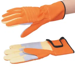 AS ONE Kevlar Fibre and Leather Heat Resistant Kevlar Gloves Orange and Yellow Color, M Size, KC-30OR (Pack of 1 Pair)-image-67
