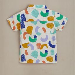 Hopscotch Boys Off White Pure Cotton Printed Clothing Set-picture-4