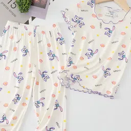 YK Girls Printed T-shirt with Trousers-picture-52