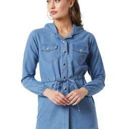 Miss Chase Light Blue Relaxed Fit Jacket-image-51