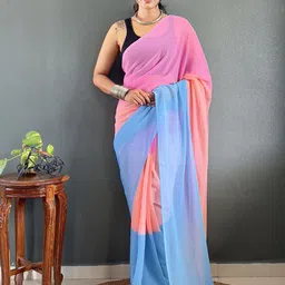 KAYOMMI Ombre Dyed Pure Georgette Saree-picture-25