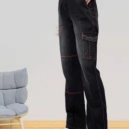 all about you Women Flared High-Rise Slash Knee Light Fade Jeans-image-94