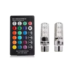 Auto Pearl Small LED Parking Bulb with IR Remote for All Cars (Pack of 2, Multi Color)-42