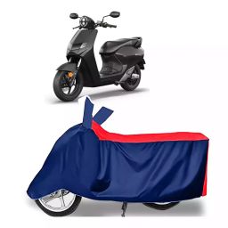 Auto Pearl Polyester Two Wheeler Cover for Bounce Infinity E1 (Red Blue)-image-10