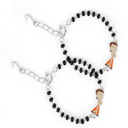 Paavni Unisex Kids 2 Sterling Silver Handcrafted Wraparound Bracelet-image-72