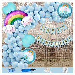 Shopperskart Weather Themed Rainbow Foil Balloon Combo Blue - Pack Of 112-image-18