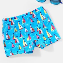 Babyhug Swimming Trunk Boat Print - Blue-image-45