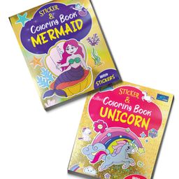 Unicorn Mermaid Sticker & Coloring Books Set of 2 - English-7