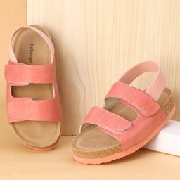 Babyoye Sandals  With Velcro & Backstrap Closure - Peach-picture-20