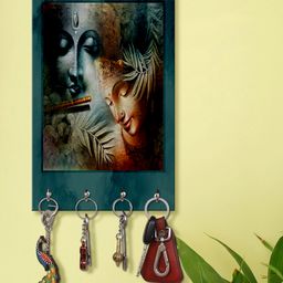 999Store Stylish Wood Wall Mount Decorative Key Holder - Radha Krishna-image-46