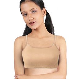 D'chica Sleeveless Double Layer Thin Strap Cotton Training Bra - Skin-image-2