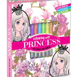 Hello Friend Books Princess Anti Stress Colouring Pack: Art Kit with Neon Pens, Glitter Tubes and Colouring Sheets to Relax the Mind-25