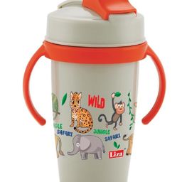 Adore Snoozy Stainless Steel Straw Sipper with Retractable Head and Twin Handle- 360ml Grey-image-58