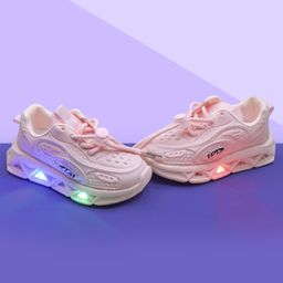 FEETWELL SHOES Abstract Designed  LED Shoes - Pink-image-23