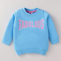 Zero Cotton Knit Full Sleeves Winter T-Shirt with Text Print - Light Blue-picture-20