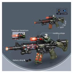 Sanjary M416 Submachine Gun musical lightning gun with soldier attach for kids color design may vary-27
