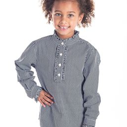 Cherry Crumble Striped Mandarin Collar Shirt Style Top-37
