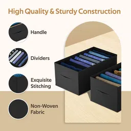 Kuber Industries Black Set of 2 Regular Drawer Organiser Organisers image 4