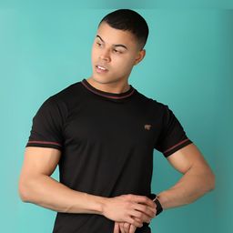 V-Mart Men Solid Round Neck Cotton Slim Fit T-shirt-picture-22