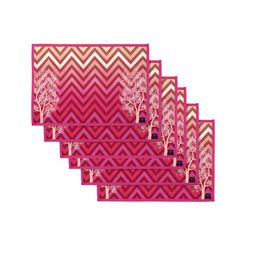ROMEE Set of 6 Pink Geometric Printed Table Mats image 2