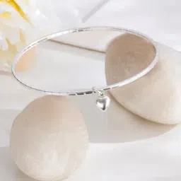 Zavya Heartfelt Radiance Rhodium-Plated 925 Sterling Silver Bangle (Single)-image-19