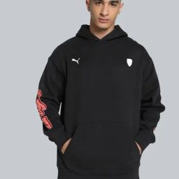 Puma Black Relaxed Fit Hooded Sweatshirt-image-65