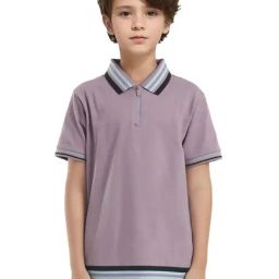 Rare Ones Boys Purple Cotton Solid Polo T-Shirt-image-25