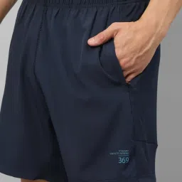 Dida Navy Polyster Regular Fit Solid Shorts image 4