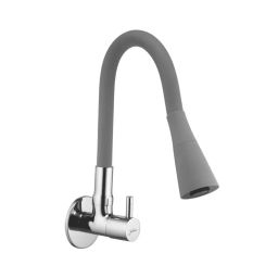 Jabra Dual Flow Sink Cock Flora Series Brass Chrome Finish Wall Mount Grey-image-9