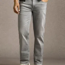 Louis Philippe Grey Cotton Slim Fit Jeans-picture-43
