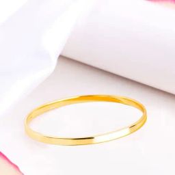 Zavya Timeless Gold Glow 925 Sterling Silver Plain Bangle-19