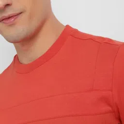 Allen Solly Red Cotton Regular Fit Colour Block Sweatshirt image 4
