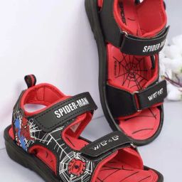 Kidsville Kids Boys Spiderman Printed Black/Red Sandals-image-38