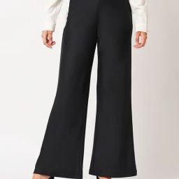 Globus Black Regular Fit High Rise Trousers-image-59