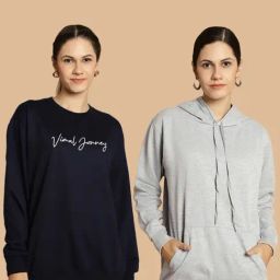 Vimal Jonney Navy & Grey Printed Sweatshirt - Pack Of 2-image-64