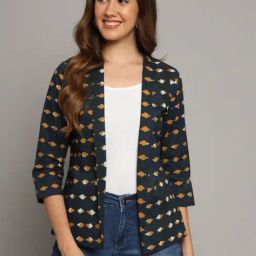 DECKEDUP Green Cotton Printed Shrug-image-48