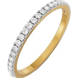 Emori 14k Yellow Gold & Diamond Shimmery Classic Band Ring-image-84